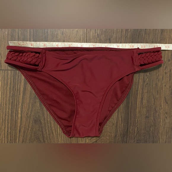 Junior’s Hollister Burgundy Braided Waist Swim Bottom XS - Picture 1 of 9